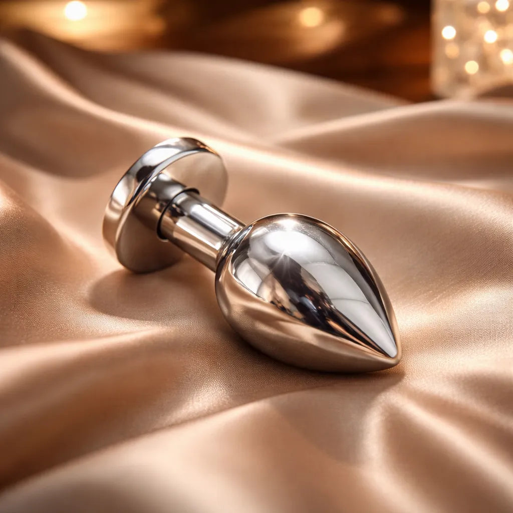 Plug Anal Shine Pm-11 Metálico Con Joya Cristal